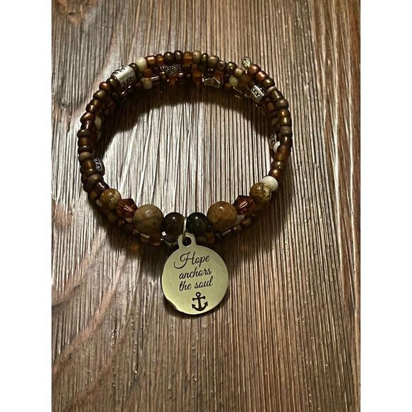 Hand Crafted Jewelry - Handmade Beaded Wrap Bracelet for Women/ Hope Bracelet/ Charm Bracelet/ Memory